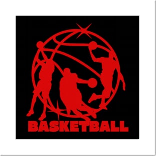 Basketball Red Posters and Art